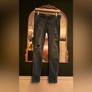 Hollister low rise, super skinny ripped jeans, size 7R